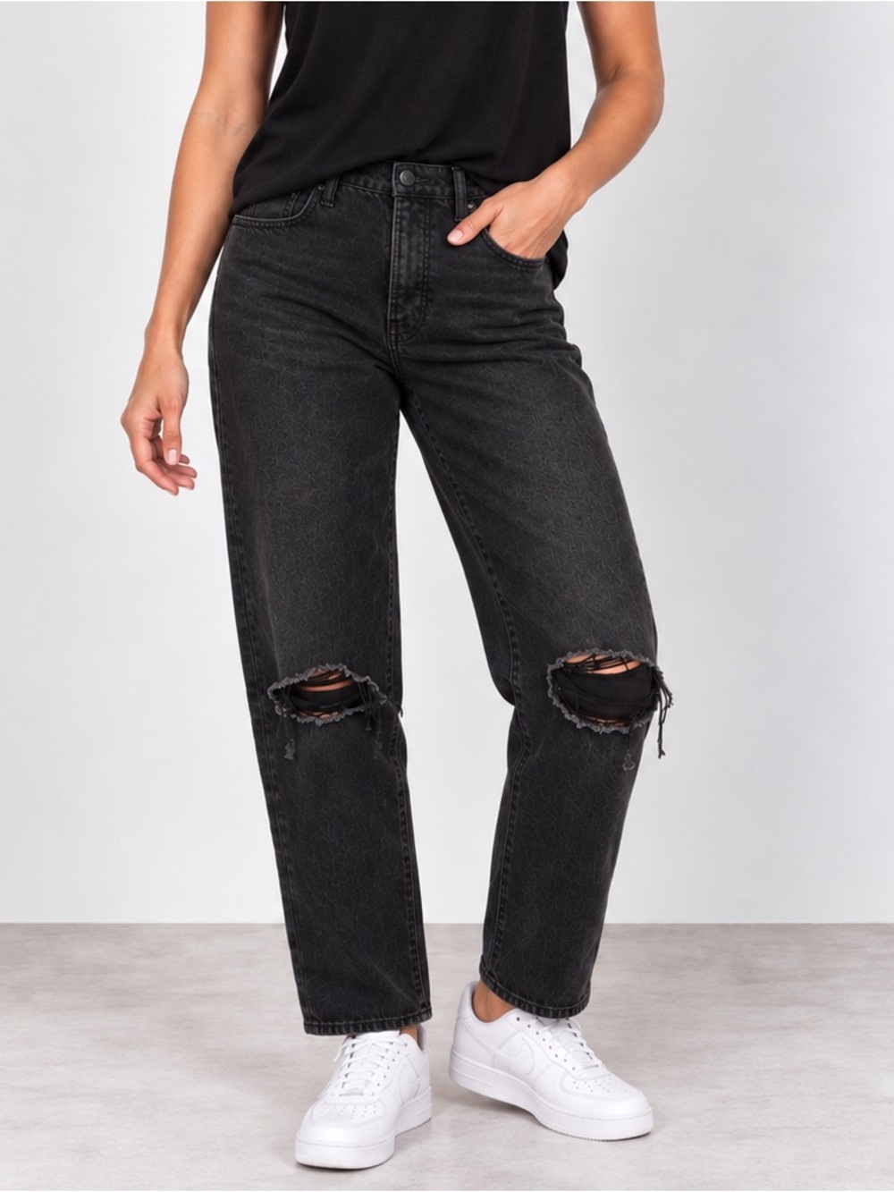 Old Navy Ski-Hi Straight Leg Jeans Extra High Rise Black Denim Size 10 Tall